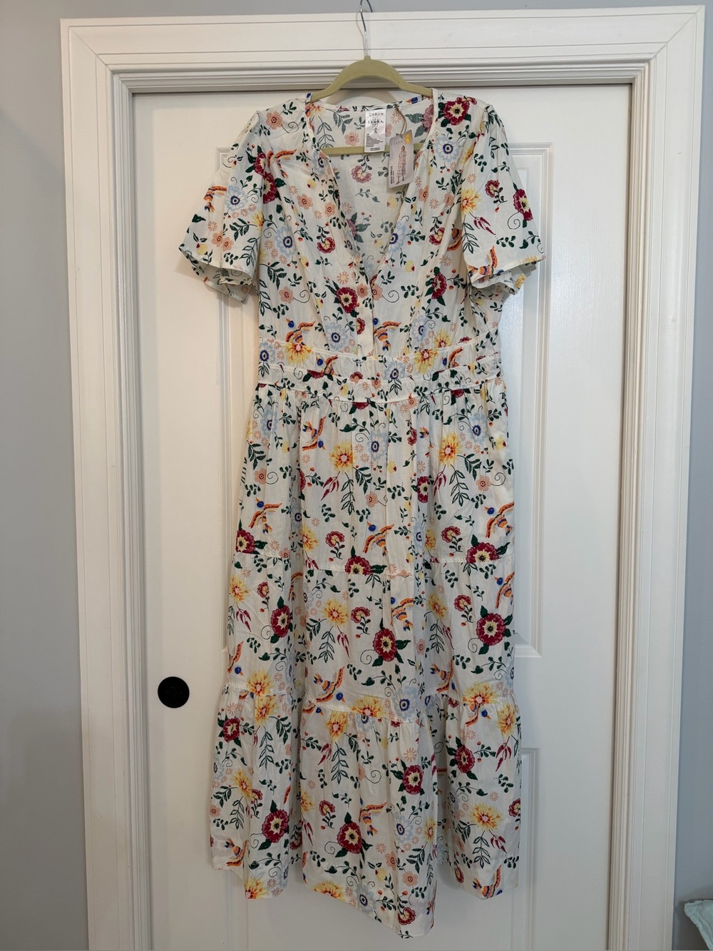 Serra Floral Maxi Dress - White with Multicolor Print xl